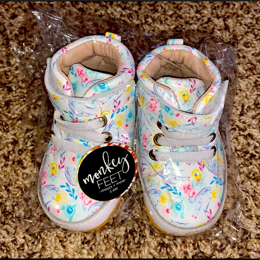 Monkey Feet Baby Floral Hi Top Shoes